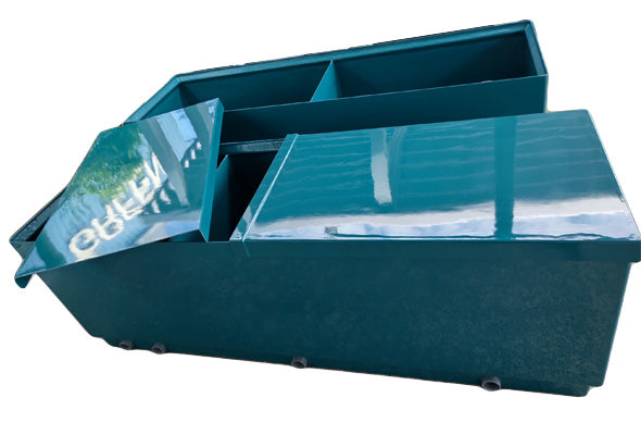 ライフ商事 FRP製生物濾過槽 3-3型 3槽式 本体+濾材 ビニロック マットろ材1式+殺藻灯(岩崎電気15W2灯式) 送料無料(東北 九州 北海道 沖縄 離島は別途見積)