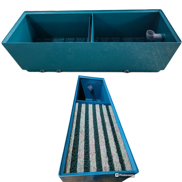 ライフ商事 FRP製生物濾過槽 3-2型 2槽式 本体+濾材 ビニロック マットろ材1式 送料無料(東北 九州 北海道 沖縄 離島は別途見積)