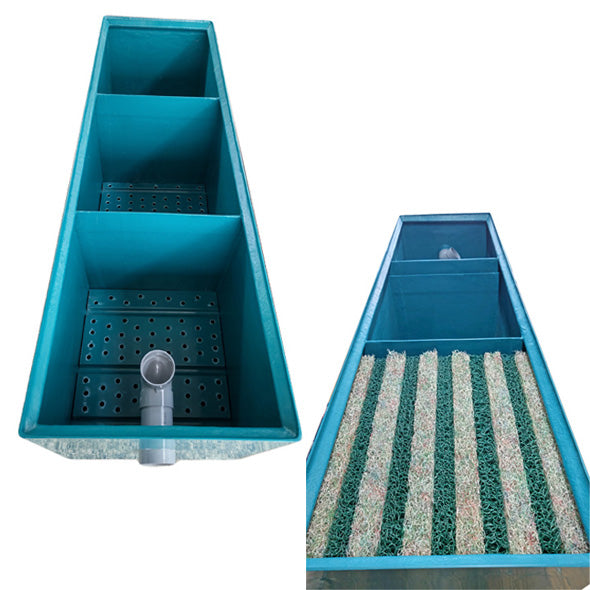 ライフ商事 FRP製生物濾過槽 3-3型 3槽式 本体+濾材 ビニロック マットろ材1式 送料無料(東北 九州 北海道 沖縄 離島は別途見積)