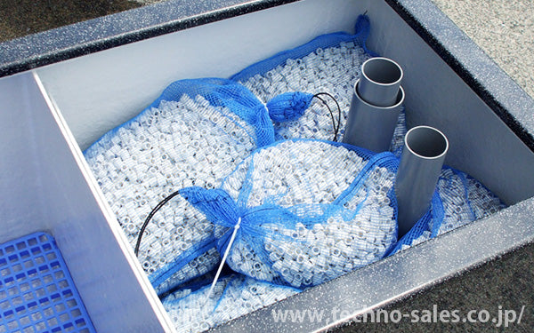 テクノ販売 FRP水槽 600LL + FRP濾過槽 A型2槽 スノコ付 代引不可 同梱不可 送料別途見積