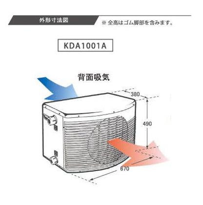 冷却水量3000Lまで ゼンスイ KDA-1001A 単相200V 大型循環式クーラー 個人宅への配送/代引/同梱不可 送料無料 但、一部地域除