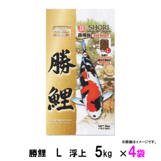 新処方 日本動物薬品 勝鯉 L 浮上 5kg 4袋 同梱不可 送料無料 但、一部地域除