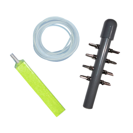 8方分岐管 + エアーチューブ20m + ロングストーン(AQ-06)8個 送料無料 但、一部地域除 2点目より500円引 同梱不可