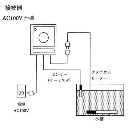 日東チタンヒーター 単相100V 300W(投込) + デルサーモ + ヒーターカバー(投込) 日本製 送料無料 但、一部地域除