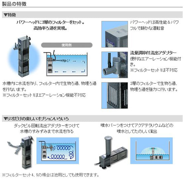 カミハタ リオプラスパワーヘッド Rio+フィルターセット4 60Hz 送料無料 但、一部地域除 2点目より700円引