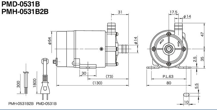 在庫あり時即日発送 三相電機 マグネットポンプ PMD-0531B2B21 単相100V 50Hz/60Hz共通 ホース接続型 送料無料