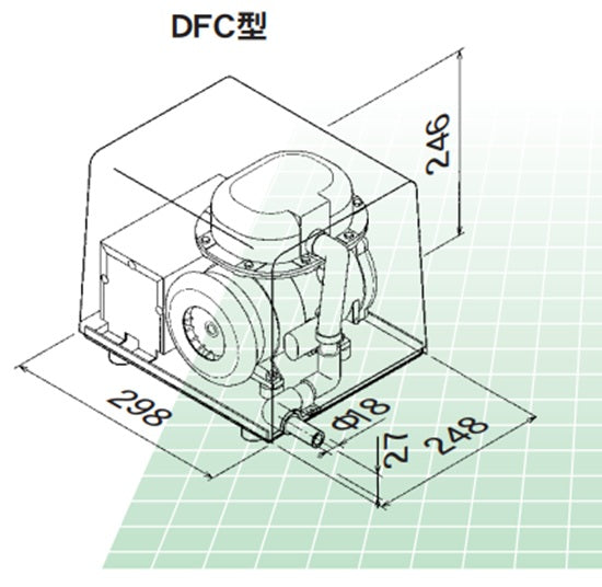 活魚輸送用　大晃ダイアフラムブロワ DFC-40N-24(24VDC,100VAC共用）　モーター駆動タイプ