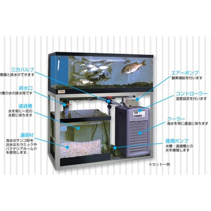 ンスイ 活魚水槽 潮 1200ZS 水槽フルセット SUS架台・PVC化粧なし・結露受付 　個人宅配送不可　納期４０日前後　送料別途見積