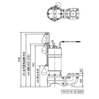 川本ポンプ カワペット WUO-806-2.2LNG 三相200V 60Hz 自動交互型 強化樹脂製雑排水用水中ポンプ 代引不可 同梱不可 送料無料 北海道・沖縄・離島は別途