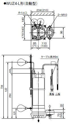 川本ポンプ カワホープ WUZ4-405-0.25TL 三相200V 50Hz 自動型 海水用チタン製水中ポンプ 代引不可 同梱不可 送料無料 但、一部地域除