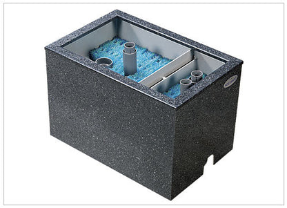 テクノ販売 FRP水槽 600L + FRP濾過槽 A型2槽 濾材・スノコ付 蓋無 代引不可 同梱不可 送料別途見積