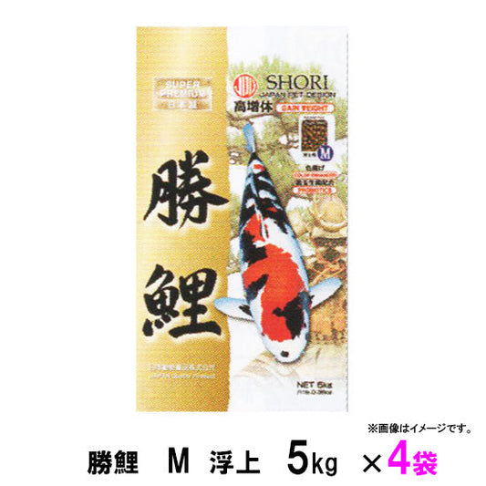 新処方 日本動物薬品 勝鯉 M 浮上 5kg×4袋 送料無料 但、一部地域除 2点目より300円引 同梱不可