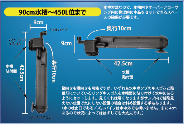 アズー 殺菌灯 UV ステライザー 24W 殺菌灯と水中ポンプ一体型 送料